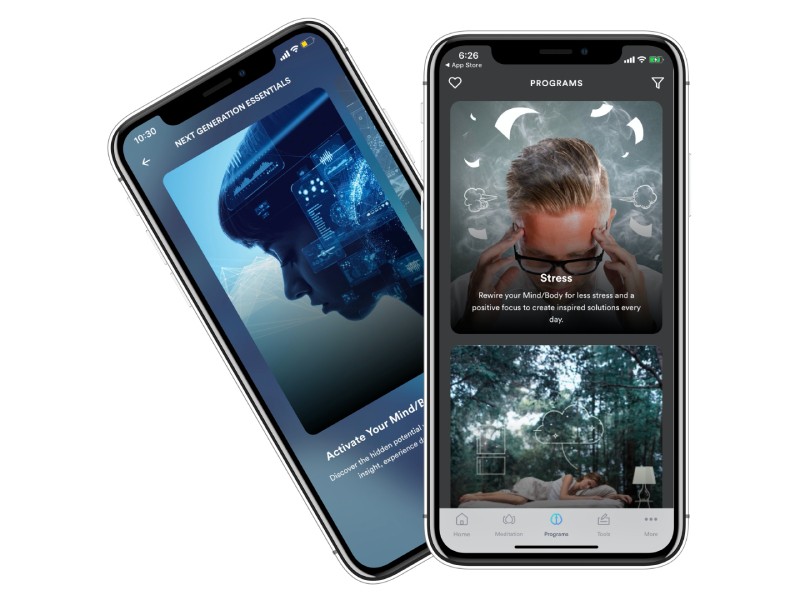 Image of two phones with the SOS Method programming visible 