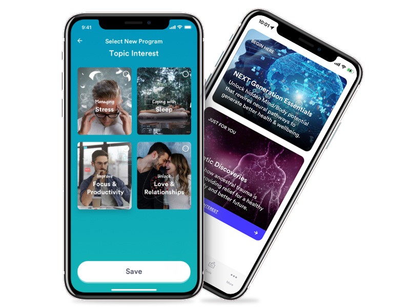 Image of two phones showing the different SOS programs on screen